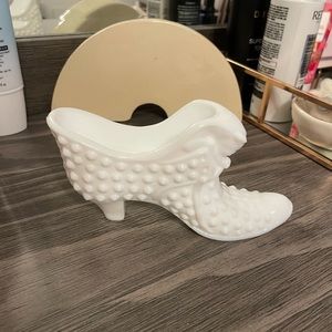 Fenton milk glass shoe
